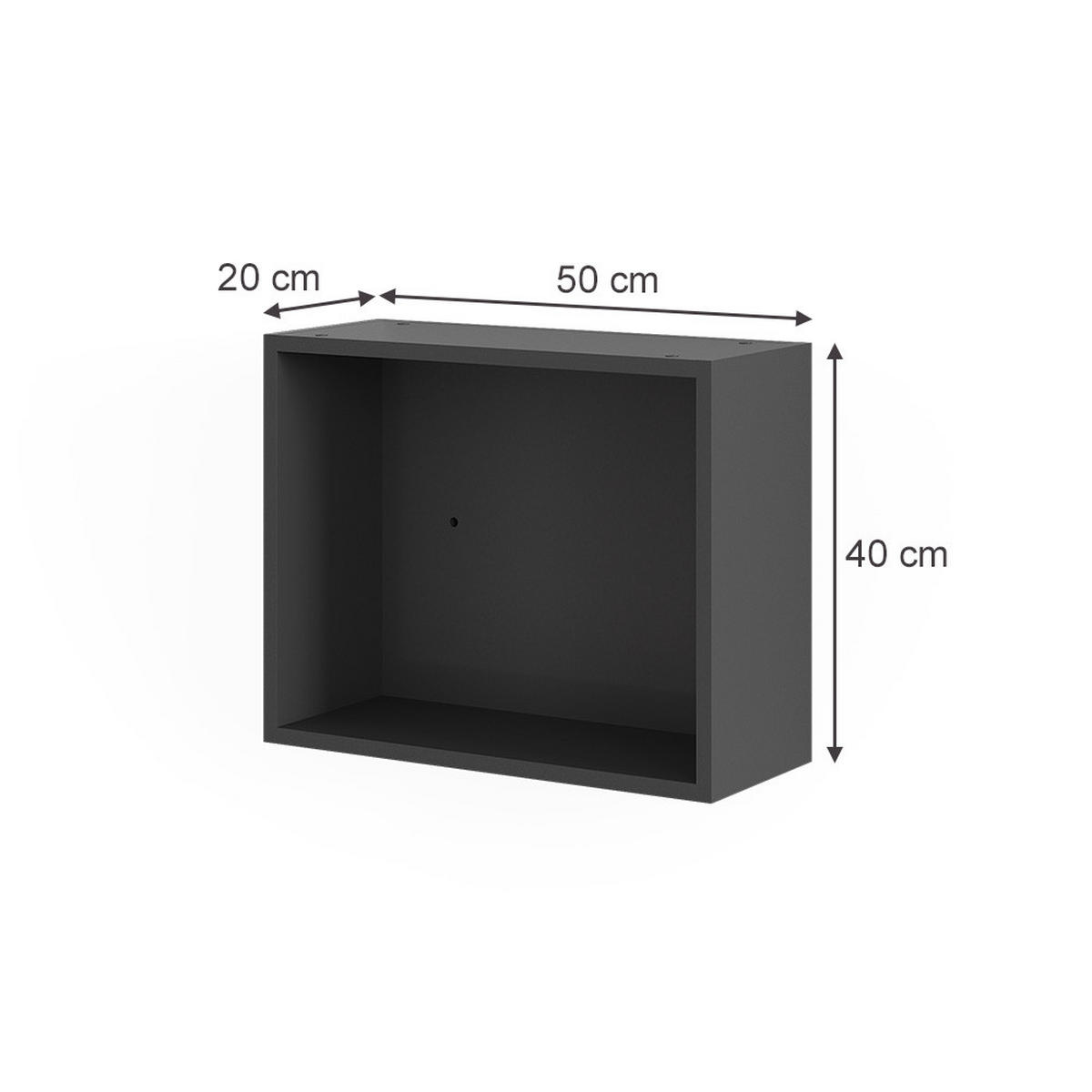 SEITENREGALAUFSATZ Elmo Anthrazit 50 x 40 cm - Anthrazit, Holzwerkstoff (50/40/20cm) - Vicco