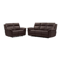 COUCHGARNITUR - 5 Personen - leder - schokoladenbraun Pakita - Braun, Leder (153/102/92cm) - Vente-Unique