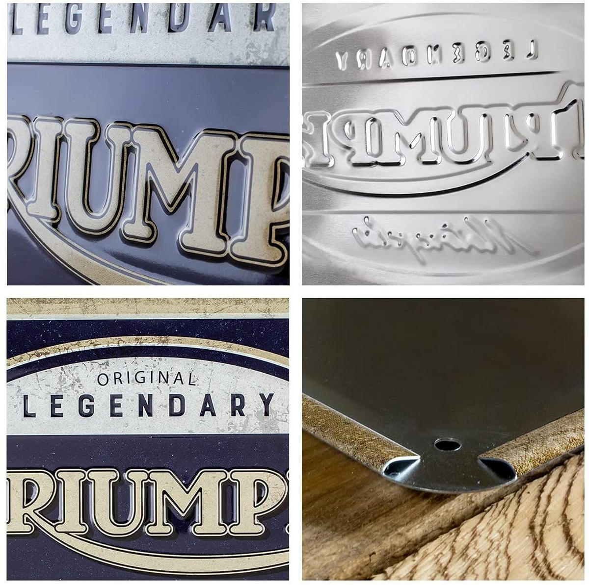 BLECHSCHILD 20/30 cm Triumph Legendary Motorcycles - Multicolor, Metall (30/20/0.2cm) - Nostalgic-Art