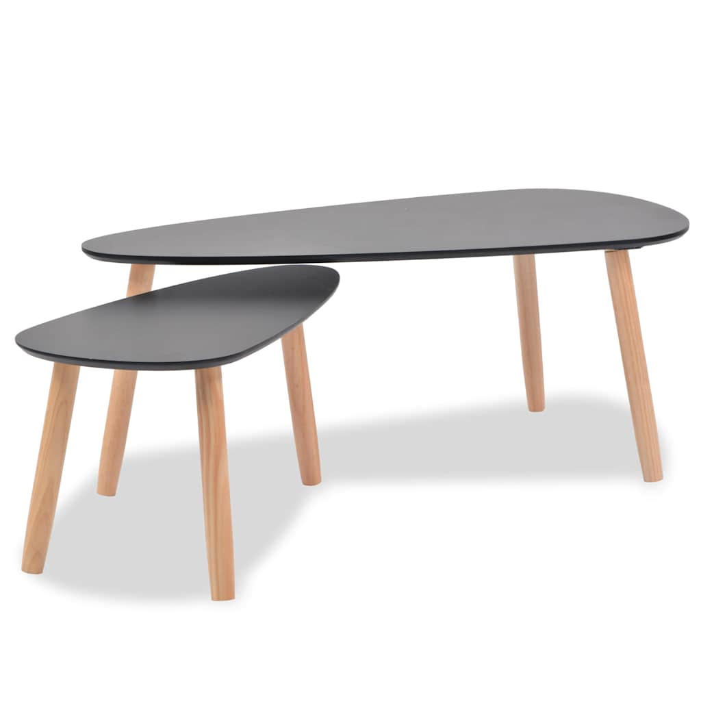 vidaXL Couchtischset Schwarz 100x40x50 cm