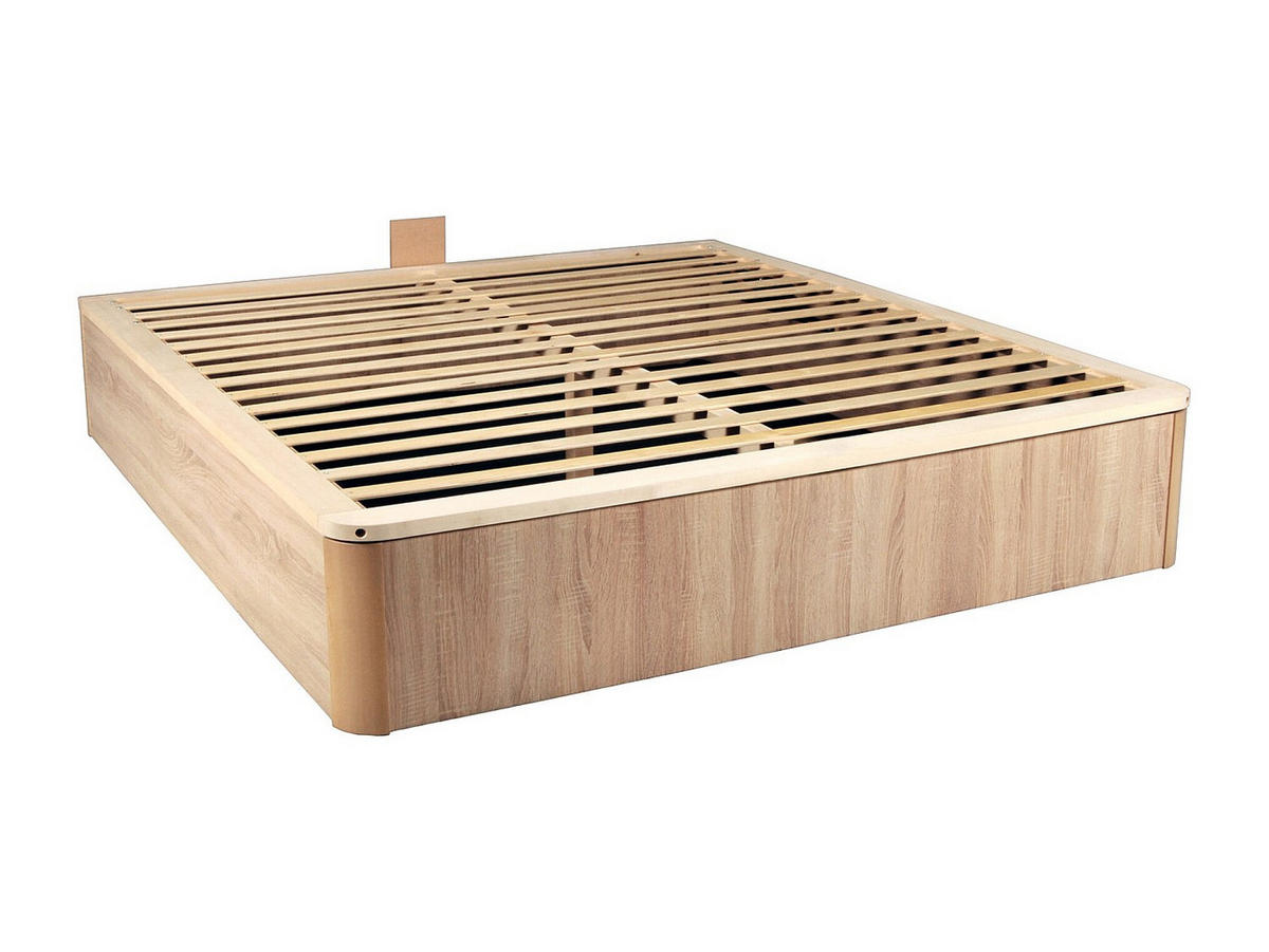 KASTENBETT VERSO mit Lattenrost / 160x200 cm - Eiche Hell Dekor - Naturfarben, Holz/Holzwerkstoff (160/200cm) - Weber Industries