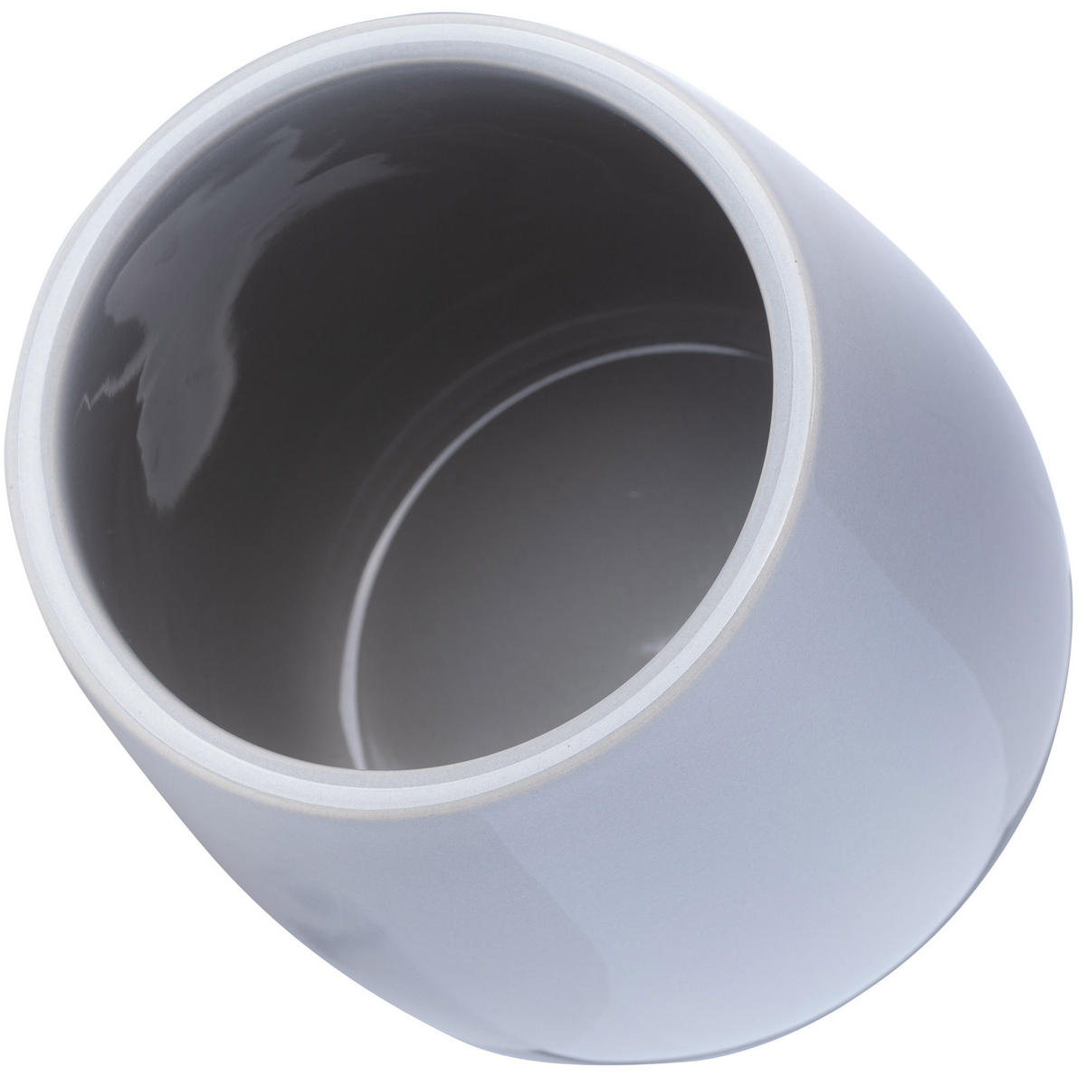 BADEZIMMERBECHER 10 cm, grau - Grau, Keramik (10/10cm) - KADAX