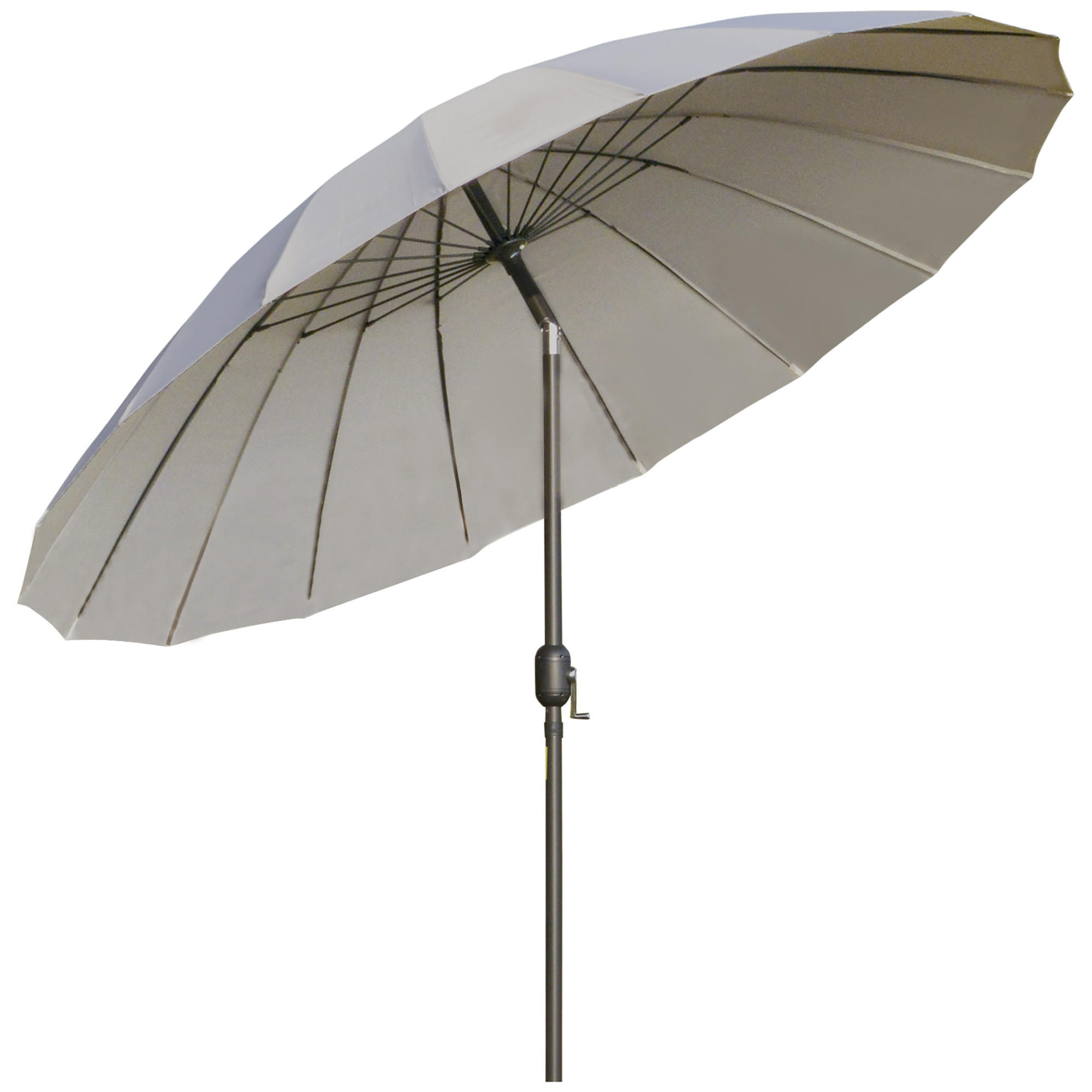 SONNENSCHIRM DE-11379 neigbar, mit Kurbel, 18 Streben Grau - Hellgrau, Metall (250/250cm) - ComfortXL