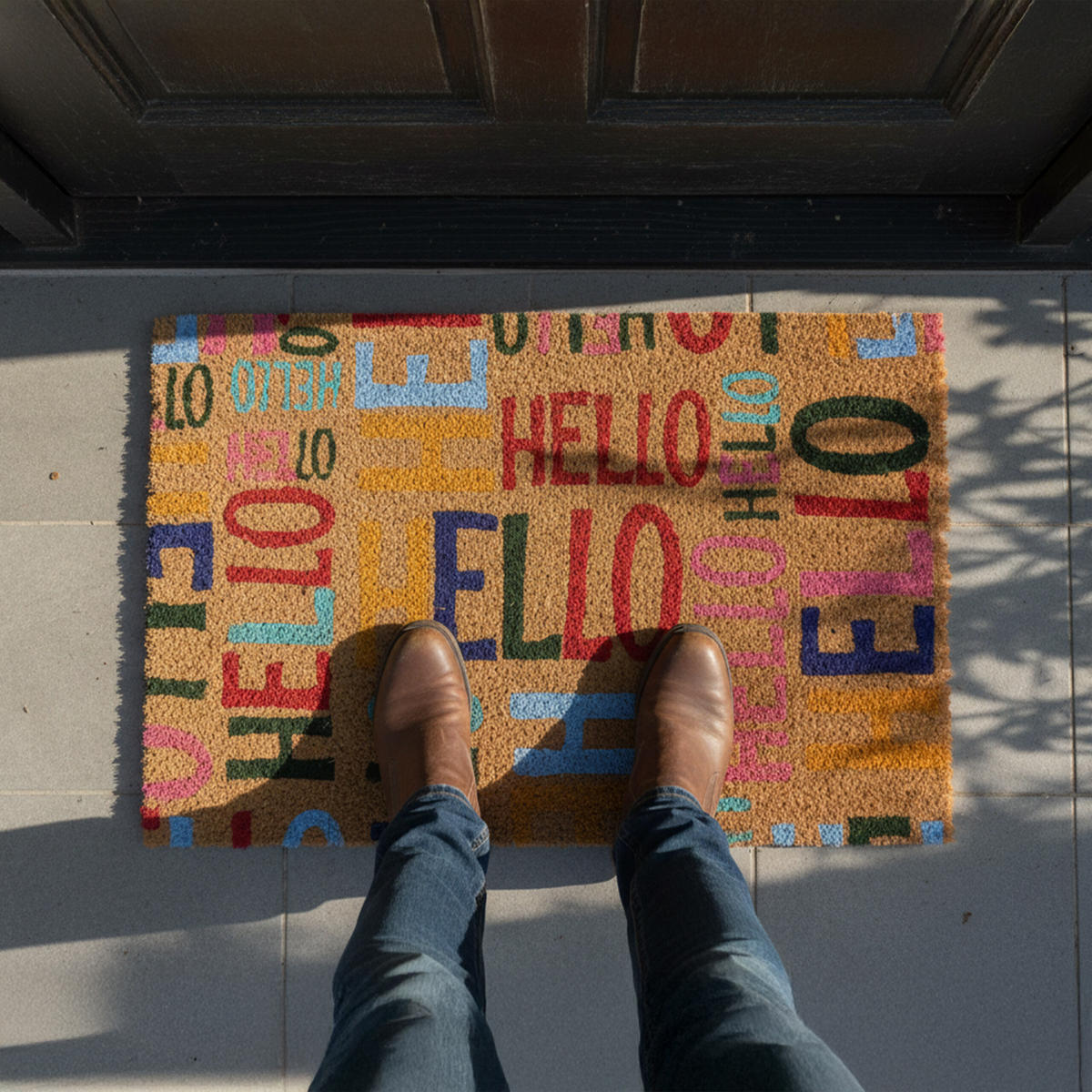 FUSSMATTE - Multicolor, Kunststoff/Textil (60/40cm) - Relaxdays