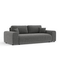 3-SITZER-SOFA Zanzibar Grau Chenille - Schwarz/Grau, Holz/Holzwerkstoff (213/79/108cm) - Maison de Reve