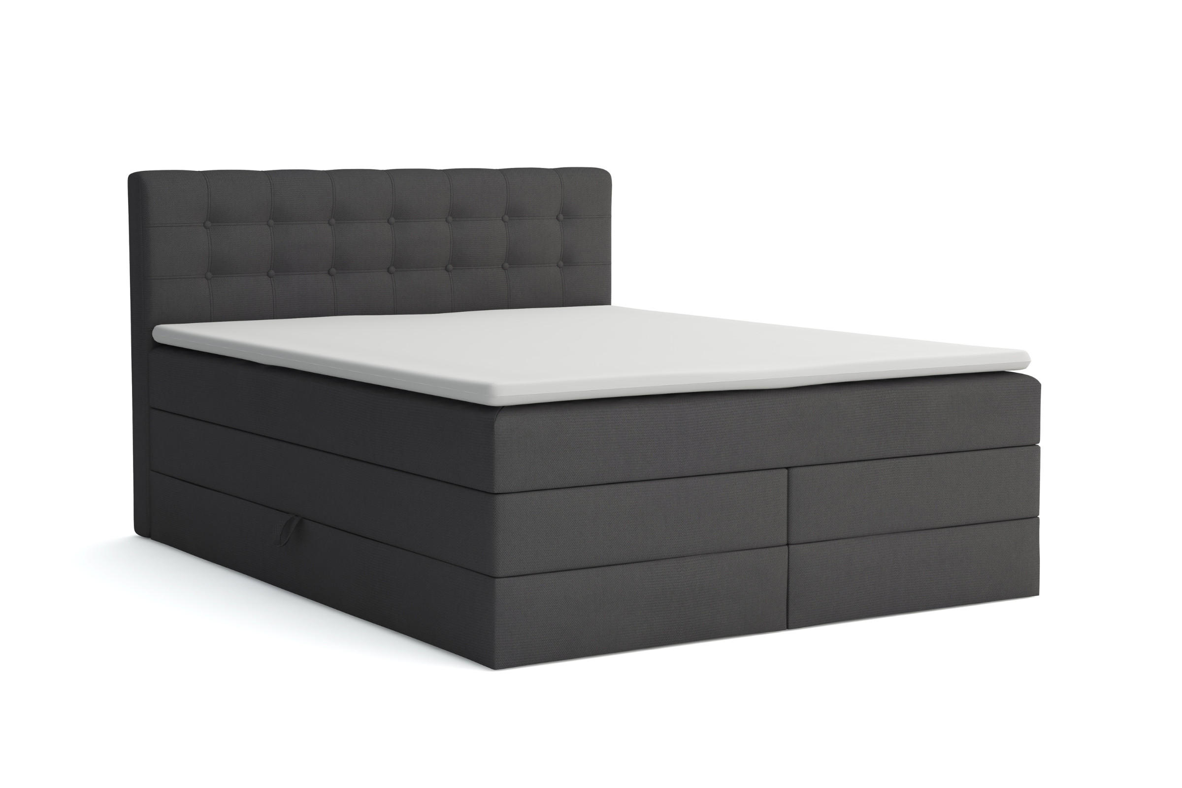 BOXSPRINGBETT SANTE 160/200 in Velour Anthrazit - Anthrazit, Holz/Holzwerkstoff (160/200cm) - Deine Möbel 24