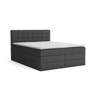 BOXSPRINGBETT SANTE 160/200 in Velour Anthrazit - Anthrazit, Holz/Holzwerkstoff (160/200cm) - Deine Möbel 24
