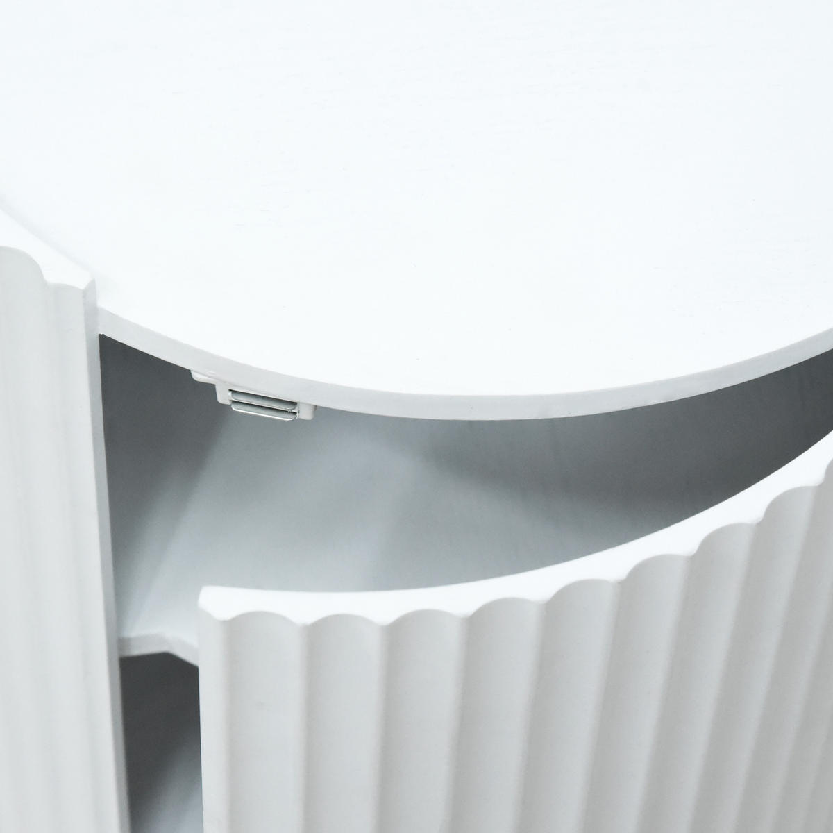 ODKLÁDACÍ STOLEK Rill - bílá, kompozitní dřevo (40/40/48.5cm) - [en.casa]