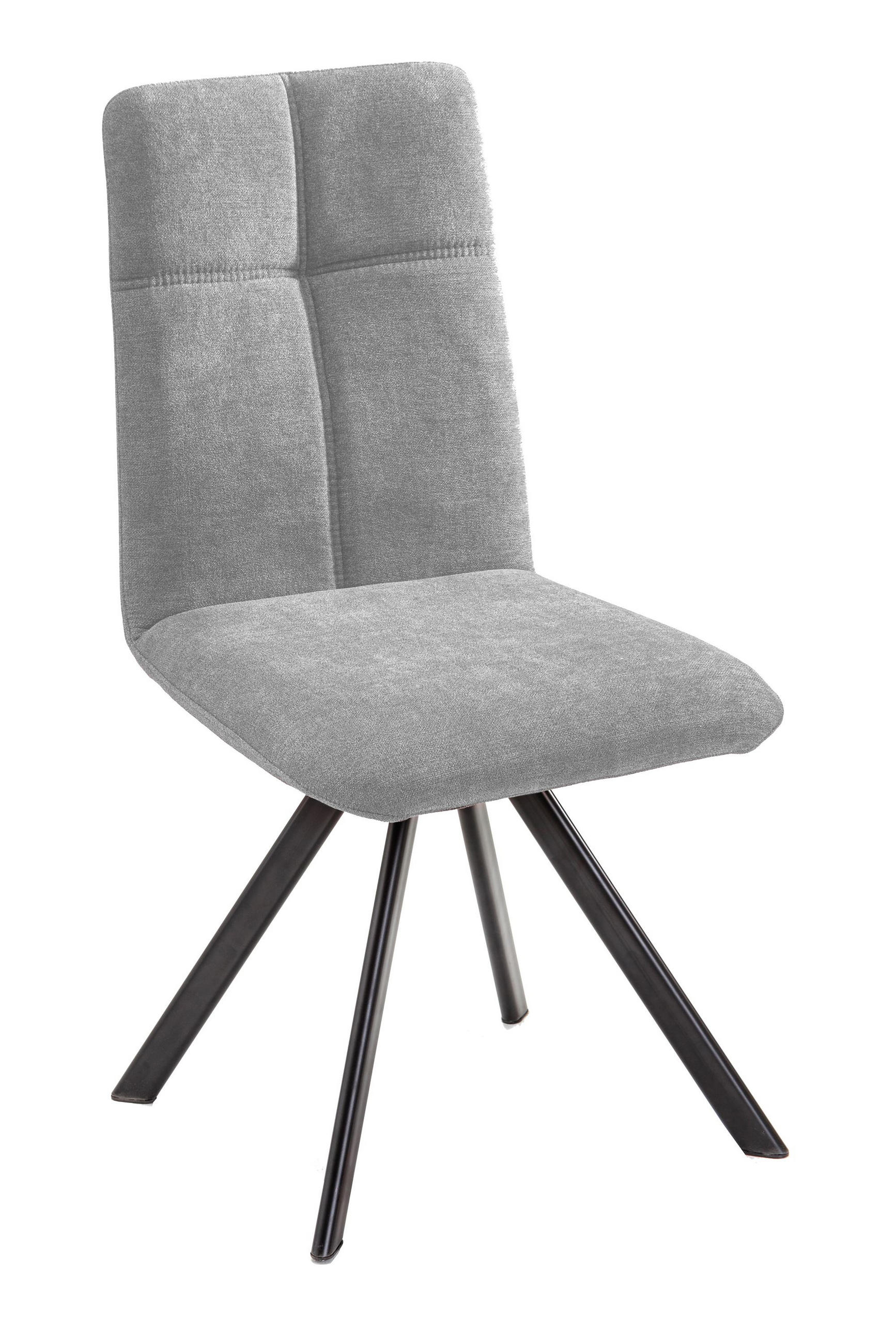 ESSZIMMERSTUHL 2er-Set Destinee Metall+Microfaser Schwarz/Hellgrau - Hellgrau/Schwarz, Kunststoff (47/92/60cm) - 58aufmkessel