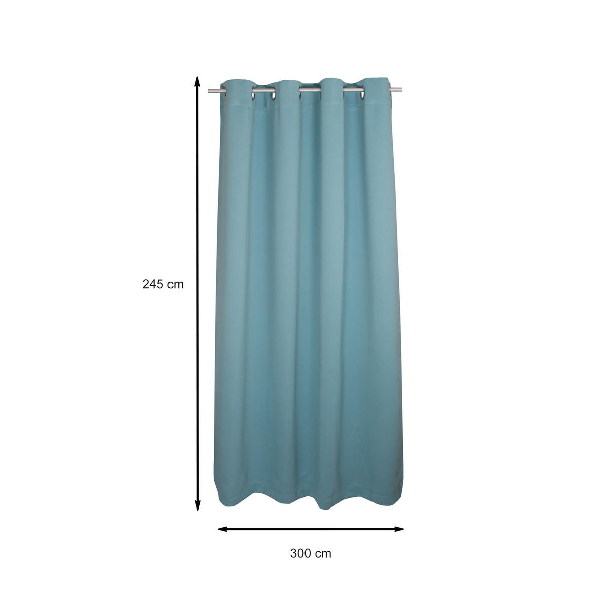 VERDUNKELUNGSVORHANG Ösen 300/245 cm Mint Blau - Hellblau, Textil (300/245cm) - TiborTex