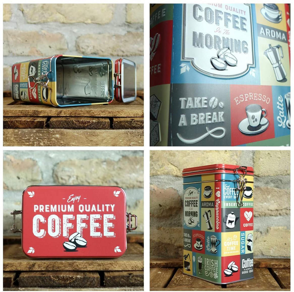 AROMADOSE Coffee & Chocolate Coffee Collage - Multicolor, Metall (11/17.5/7.5cm) - Nostalgic-Art