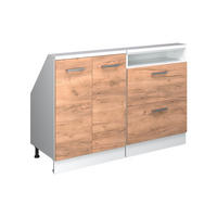 DACHSCHRÄGENSCHRANK-SET Rion Goldkraft Eiche/Weiß 2er Set - Honigeiche/Weiß, Holzwerkstoff (120/81.6/46cm) - Vicco