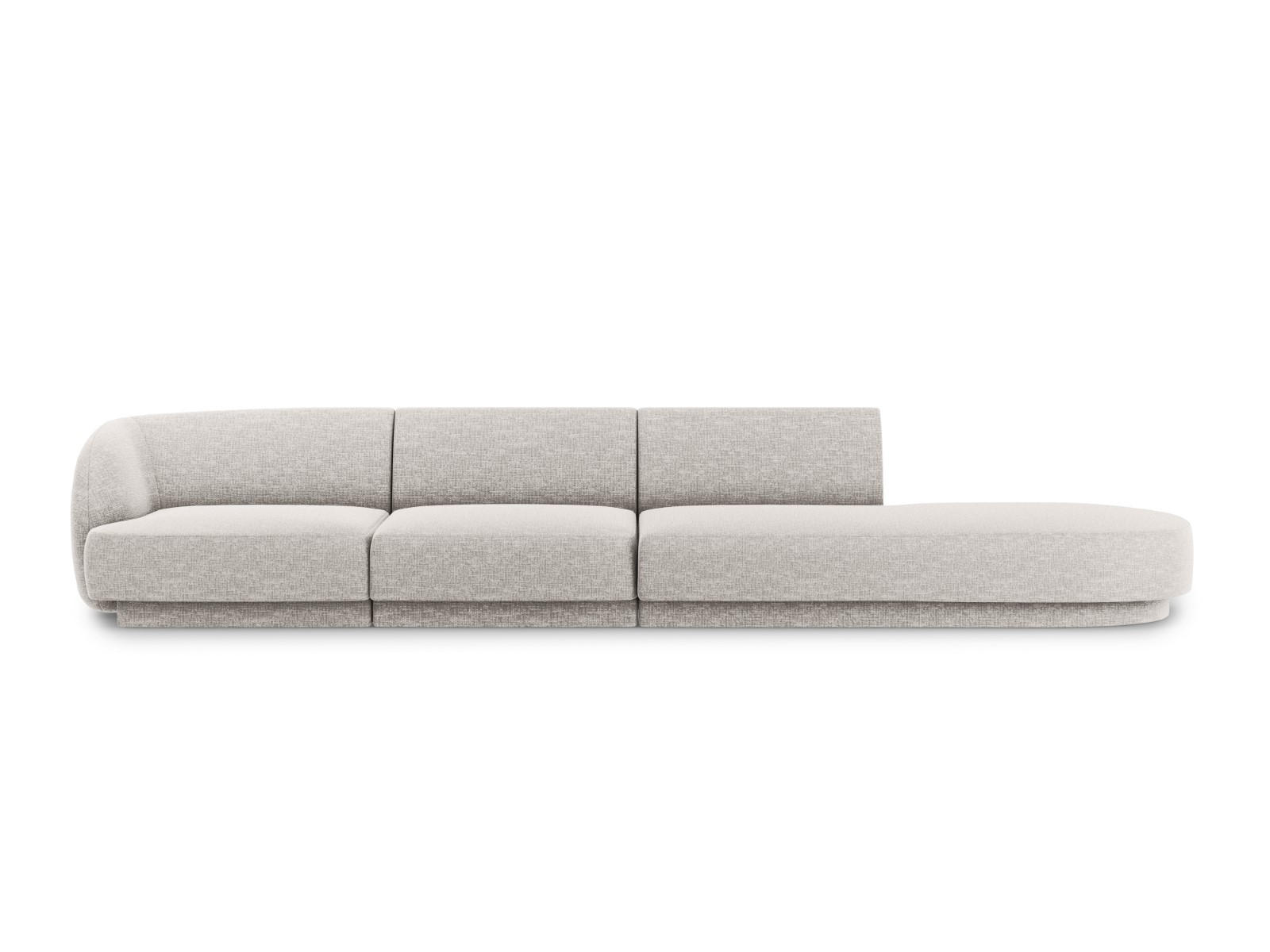 RECHTES-SOFA Miley aus Chenille-Stoff hellgrau 4 Sitzplätze - Hellgrau, Textil (90/70/323cm) - Micadoni