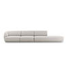 RECHTES-SOFA Miley aus Chenille-Stoff hellgrau 4 Sitzplätze - Hellgrau, Textil (90/70/323cm) - Micadoni