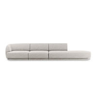 RECHTES-SOFA Miley aus Chenille-Stoff hellgrau 4 Sitzplätze - Hellgrau, Textil (90/70/323cm) - Micadoni