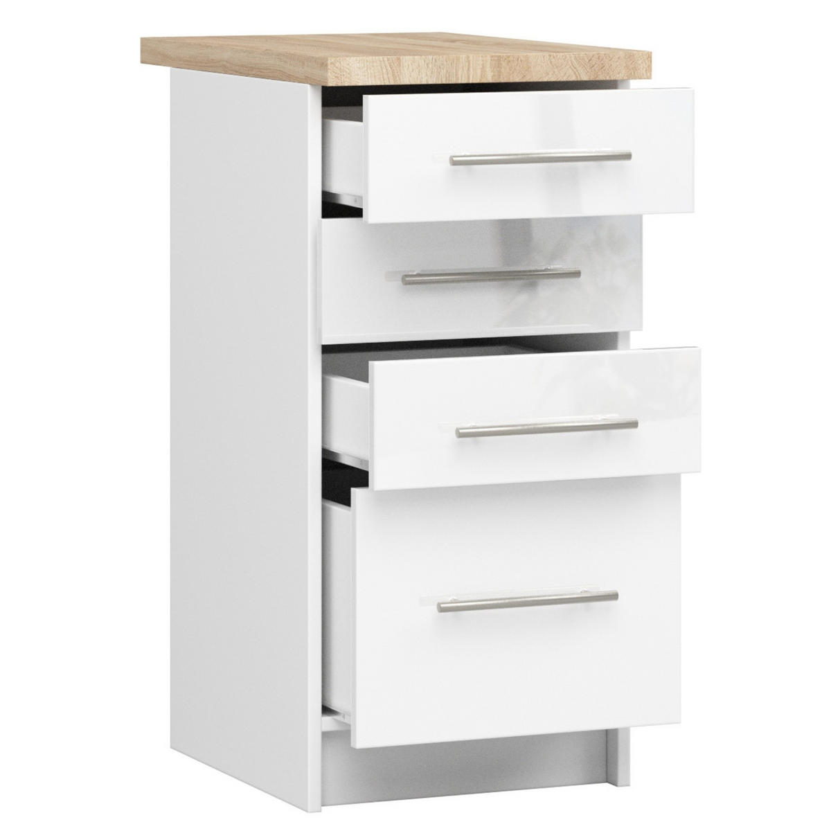 UNTERSCHRANK Weiß, Weiß Glanz 85/40/46 - Weiß, Holzwerkstoff (40/85/46cm) - RAUMHIRSCH FURNITURE