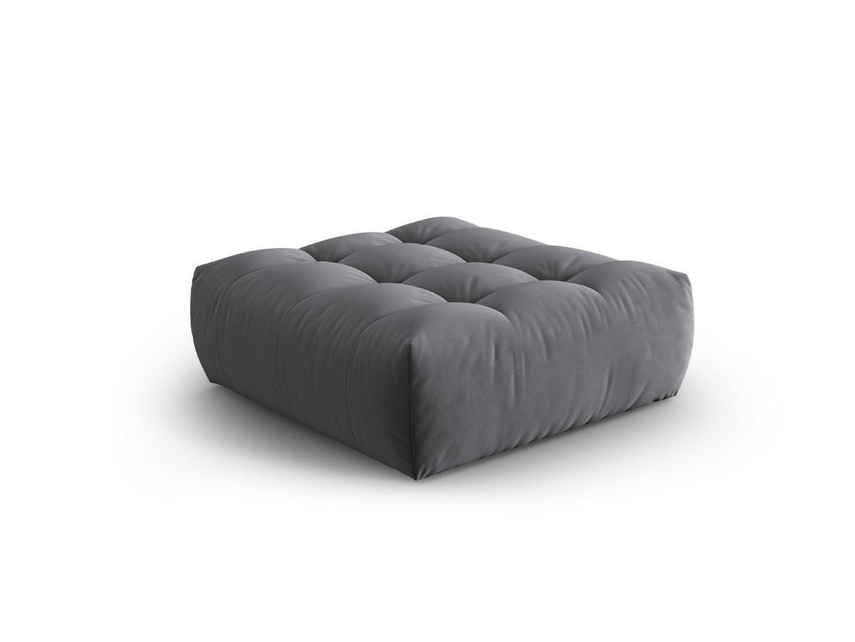 POUF Bloom aus Samt dunkelgrau - Dunkelgrau, Textil (101/42/110cm) - Micadoni