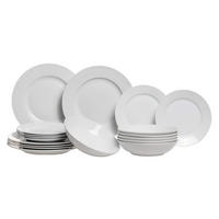 GESCHIRRSET18-TEILIG GESCHIRRSETWeiß - 18-teilig / 6 Personen - 6 Speiseteller, 6 SUPPENTELLER und 6 FRÜHSTÜCKTELLER - Weiß, Keramik (2/2/1cm) - Studio Tavola