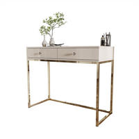 KONSOLE Glamour auf goldchrom Gestell mit Kristallgriff - Kaschmir/Transparent, Holzwerkstoff (100/81/42cm) - Lookway