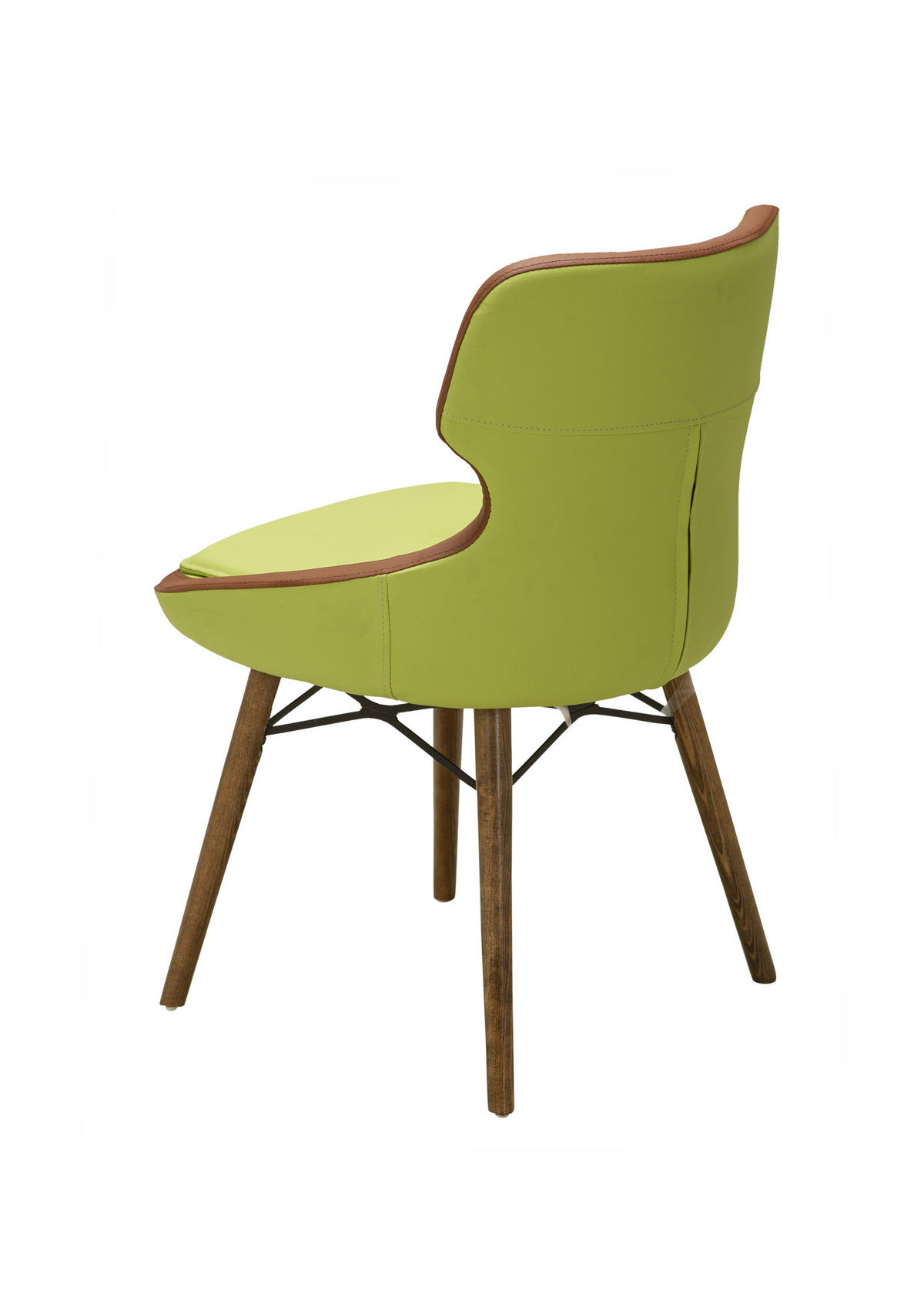 POLSTERSTUHL ARIA mit Kunstleder-Bezug & Holzgestell – Modern Dining - Grün, Holz/Textil (53.5/80.5/56cm) - Stuhlmann