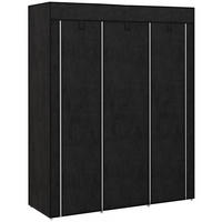 STOFFSCHRANK, Faltschrank, Kleiderschrank mit Kleiderstange, 8 Ebenen Schwarz - Schwarz, Metall (43/162.5/125cm) - HOMCOM