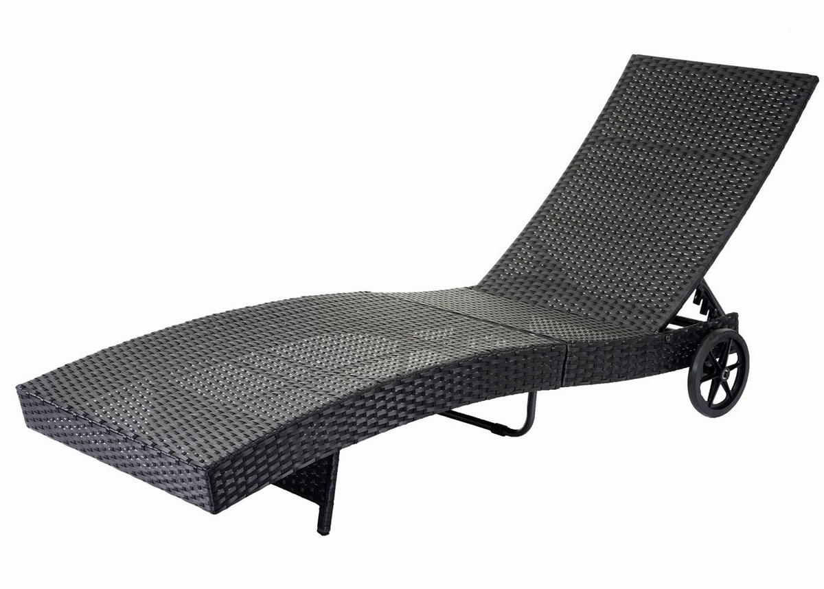 SONNENLIEGE Anthrazit, Beige - Anthrazit/Beige, Kunststoff (60/91/205cm) - MCW