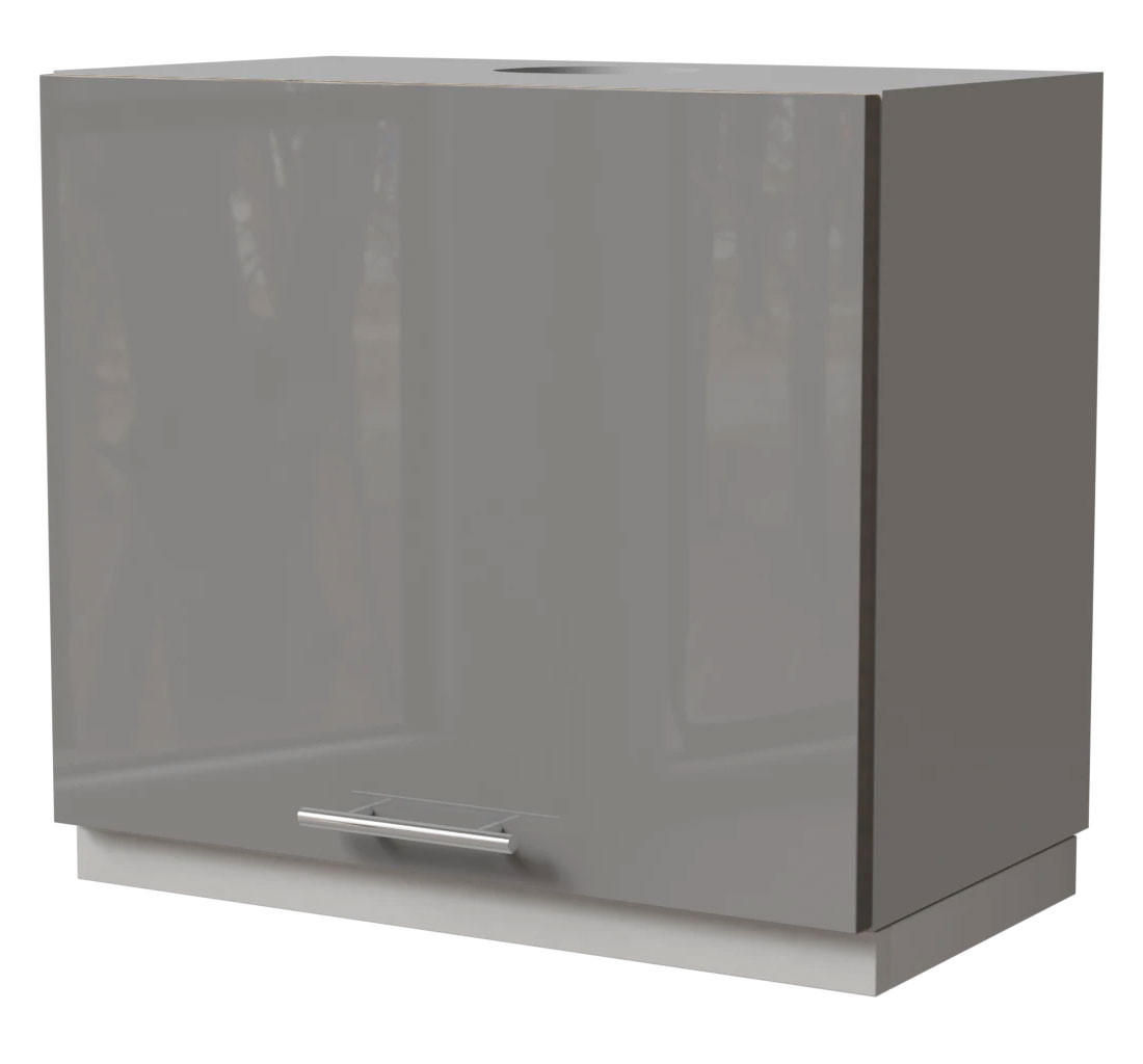 WRASENSCHRANK Essen W8/60 Grau Hochglanz / Grau Matt 60 / 32,5 / 50cm - Grau, Holz/Holzwerkstoff (60/50/32.5cm) - Feldmann-Wohnen
