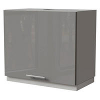 WRASENSCHRANK Essen W8/60 Grau Hochglanz / Grau Matt 60 / 32,5 / 50cm - Grau, Holz/Holzwerkstoff (60/50/32.5cm) - Feldmann-Wohnen