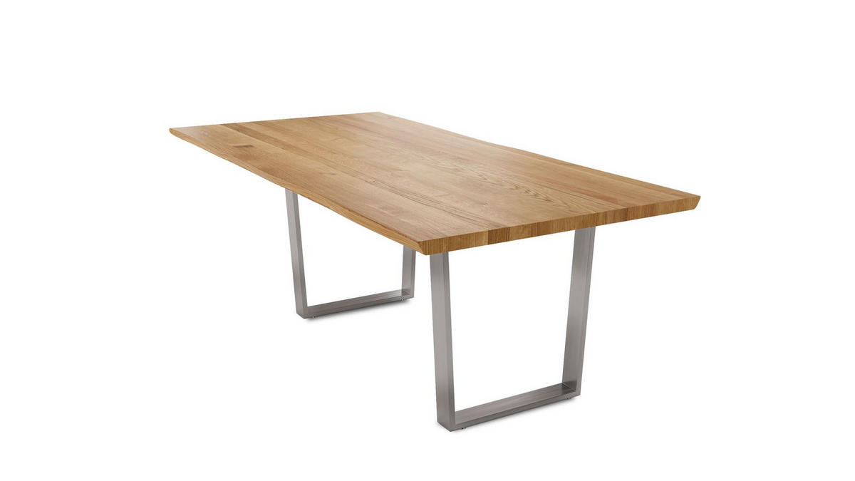 BAUMKANTENTISCH Daisie 8 180x77x90 Massivholztisch Wildeiche geölt - Wildeiche, Holz (180/77/90cm) - 58aufmkessel