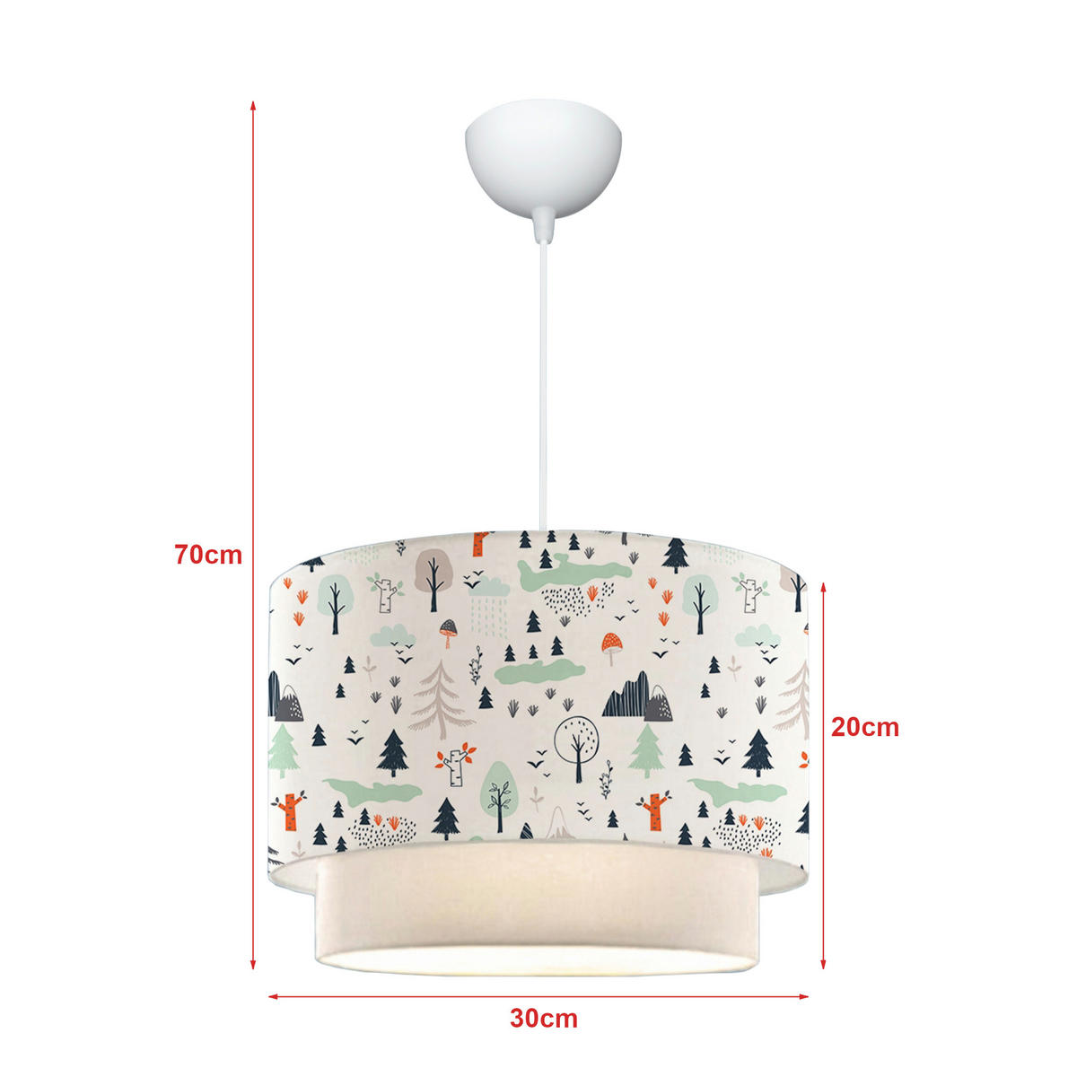 HÄNGELEUCHTE Lurgan - Weiß, Textil (30/30/70cm) - lux.pro