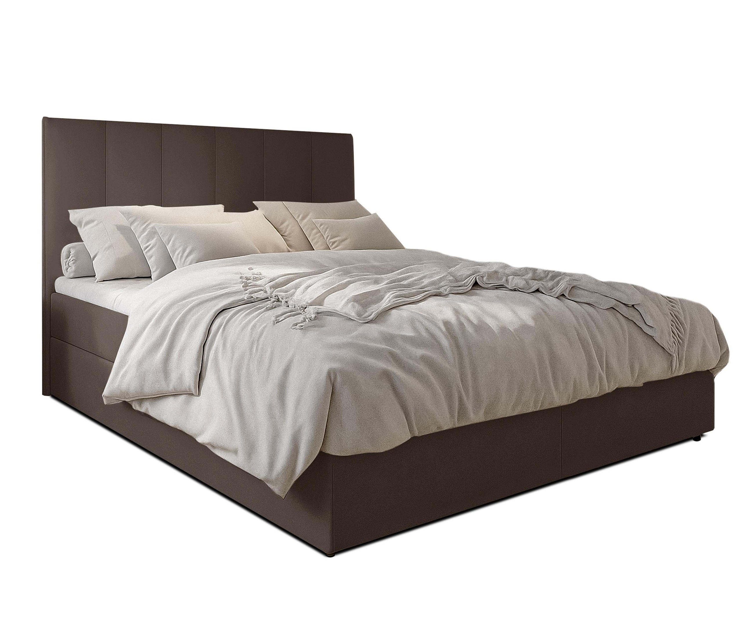BOXBETT MEREA 180x200 cm mit Bettkasten und Matratze - Braun - Schwarz/Braun, Holz/Holzwerkstoff (180/200cm) - AX Living