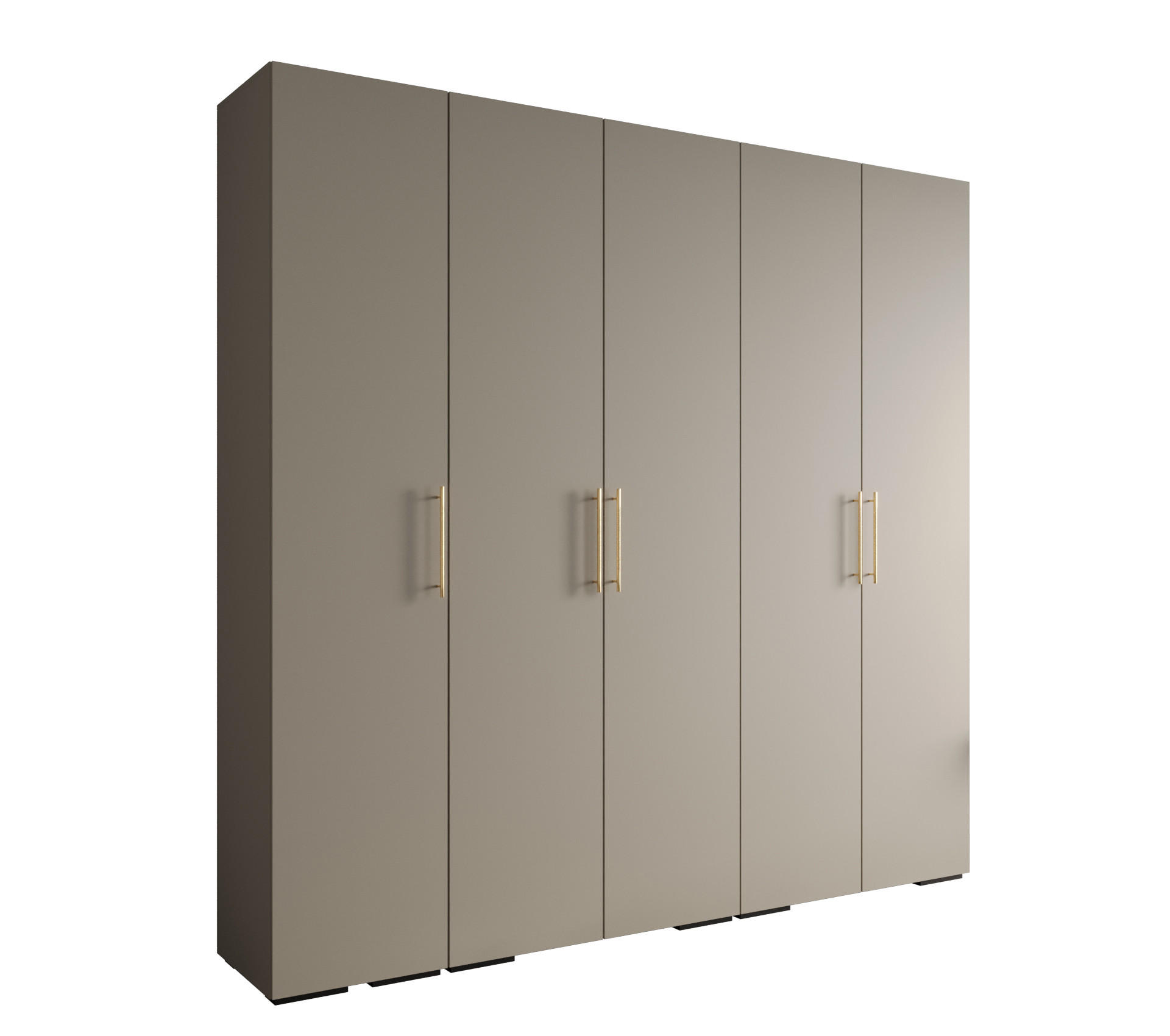 DREHTÜRENSCHRANK 236.7/250/47 5-türig - Kaschmir/Goldfarben, Holz/Metall (250/236.7/47cm) - Abiks Möbel