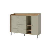 KINDERKOMMODE ALBI 07 155/42/115 in Eukalyptus / Baltic Düne Eiche - Alteiche/Eukalyptusholzfarben, Holzwerkstoff (155/115/42cm) - Deine Möbel 24