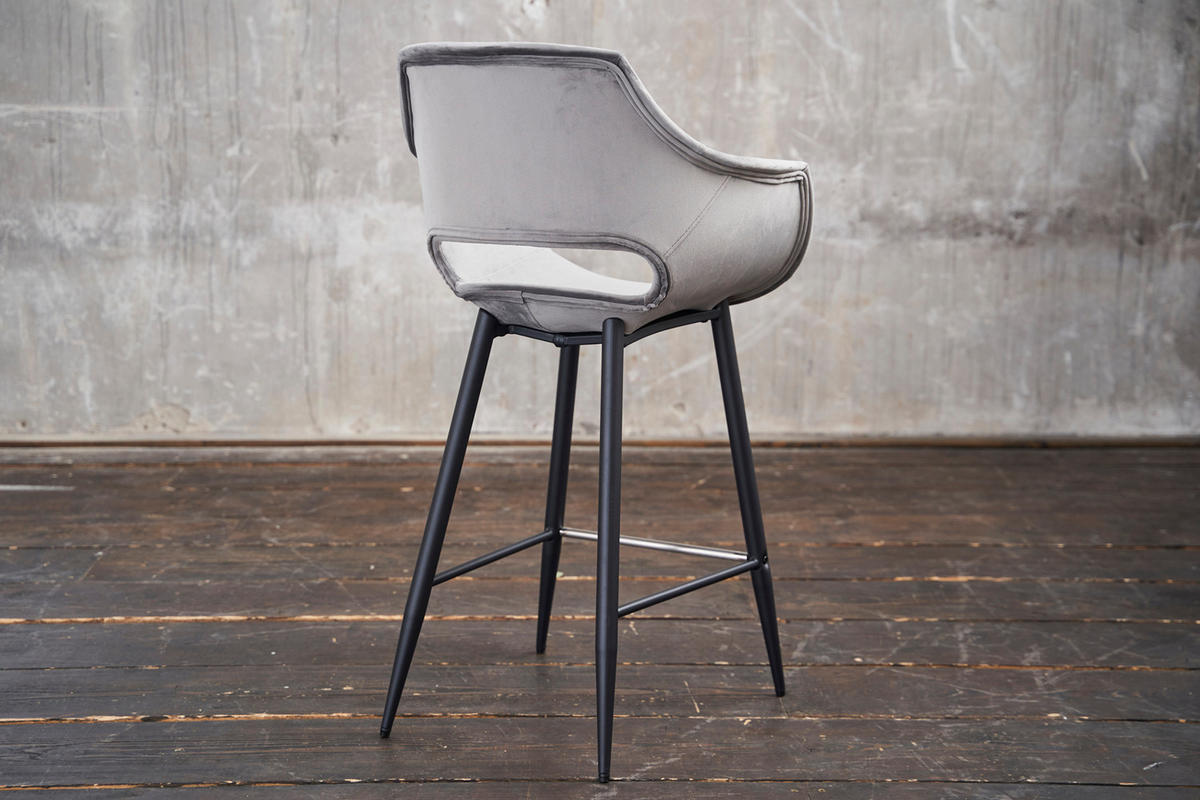 THEKENHOCKER ZAJA Grau Velvet - Grau, Textil (57/103/59cm) - KAWOLA