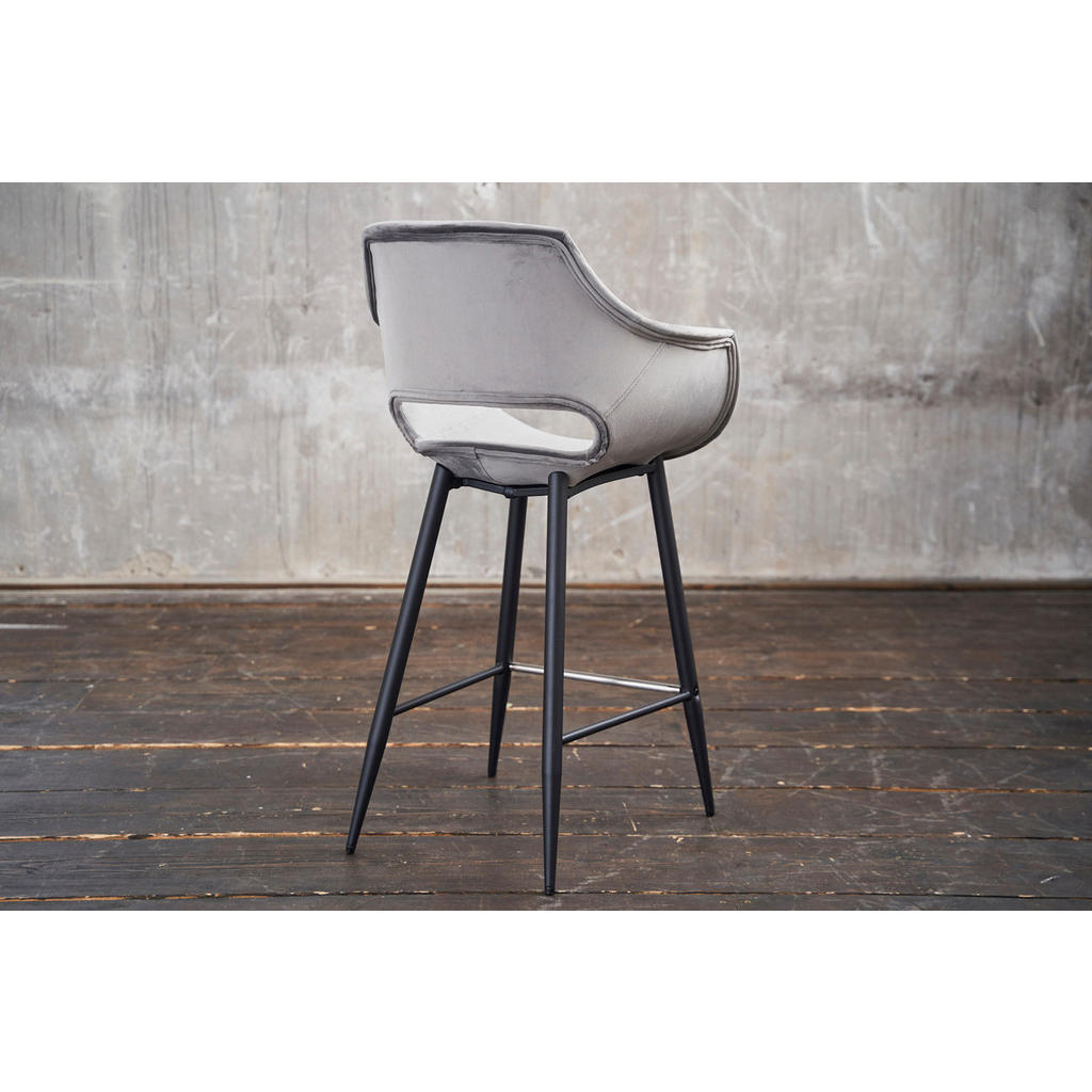 Thumbnail - Kawola Thekenhocker, Grau, Textil, 57x103x59 cm, Esszimmer, Barmöbel, Barhocker