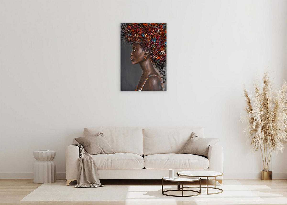 ACRYLBILD HANDGEMALT 60/90 cm - Multicolor/Schwarz, Holz/Textil (1.42/90cm) - KUNSTLOFT