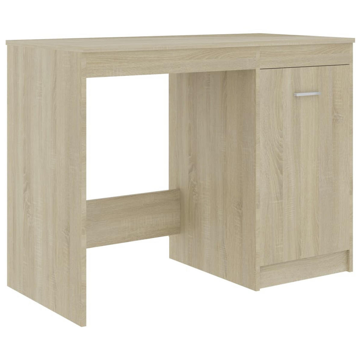 SCHREIBTISCH mit 3 Schubladen, 1 Schrank 140/50/76 cm aus Holzwerkstoff Sonoma-Eiche Dekor - Sonoma Eiche, Holz (50/140/76cm) - vidaXL