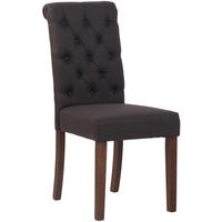 ESSZIMMERSTUHL Lisbon Stoff, Gestell Kautschukholz Braun Schwarz - Schwarz/Braun, Holz/Textil (45/98/63cm) - TPFLiving