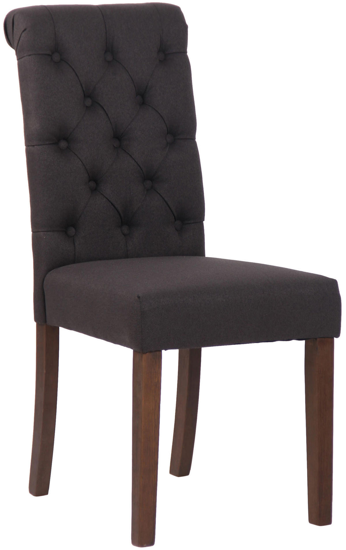ESSZIMMERSTUHL Lisbon Stoff, Gestell Kautschukholz Braun Schwarz - Schwarz/Braun, Holz/Textil (45/98/63cm) - TPFLiving