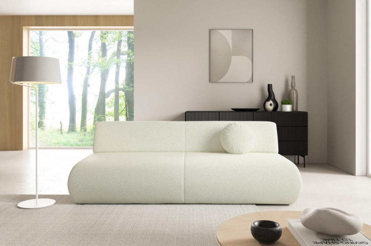 SOFA Ecru PENTI Schlaffunktion PUENTE - Ecru, Textil (214/74/100cm) - Sepro Meble
