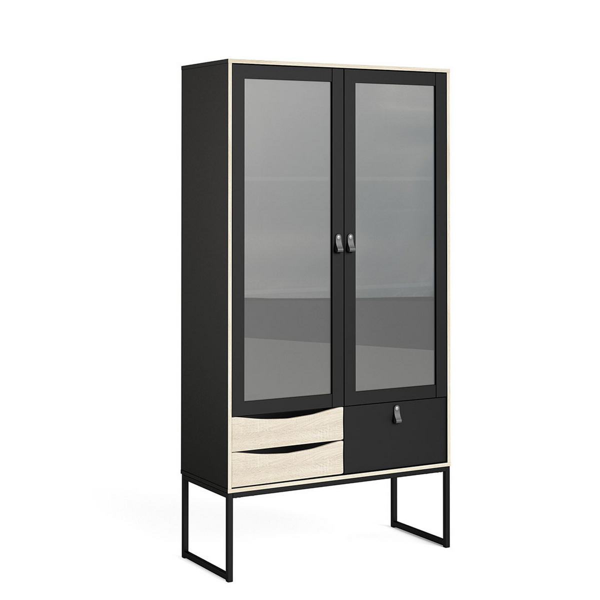 VITRINE Sady Schwarz 99/40/190 cm - Schwarz, Holzwerkstoff (99/190/40cm) - ebuy24