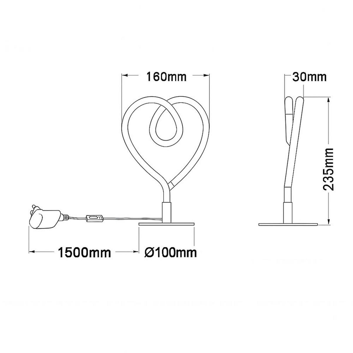 LED TISCHLEUCHTE Amore Weiß Matt - Weiß, Metall (16/10/23.5cm) - Globo Lighting