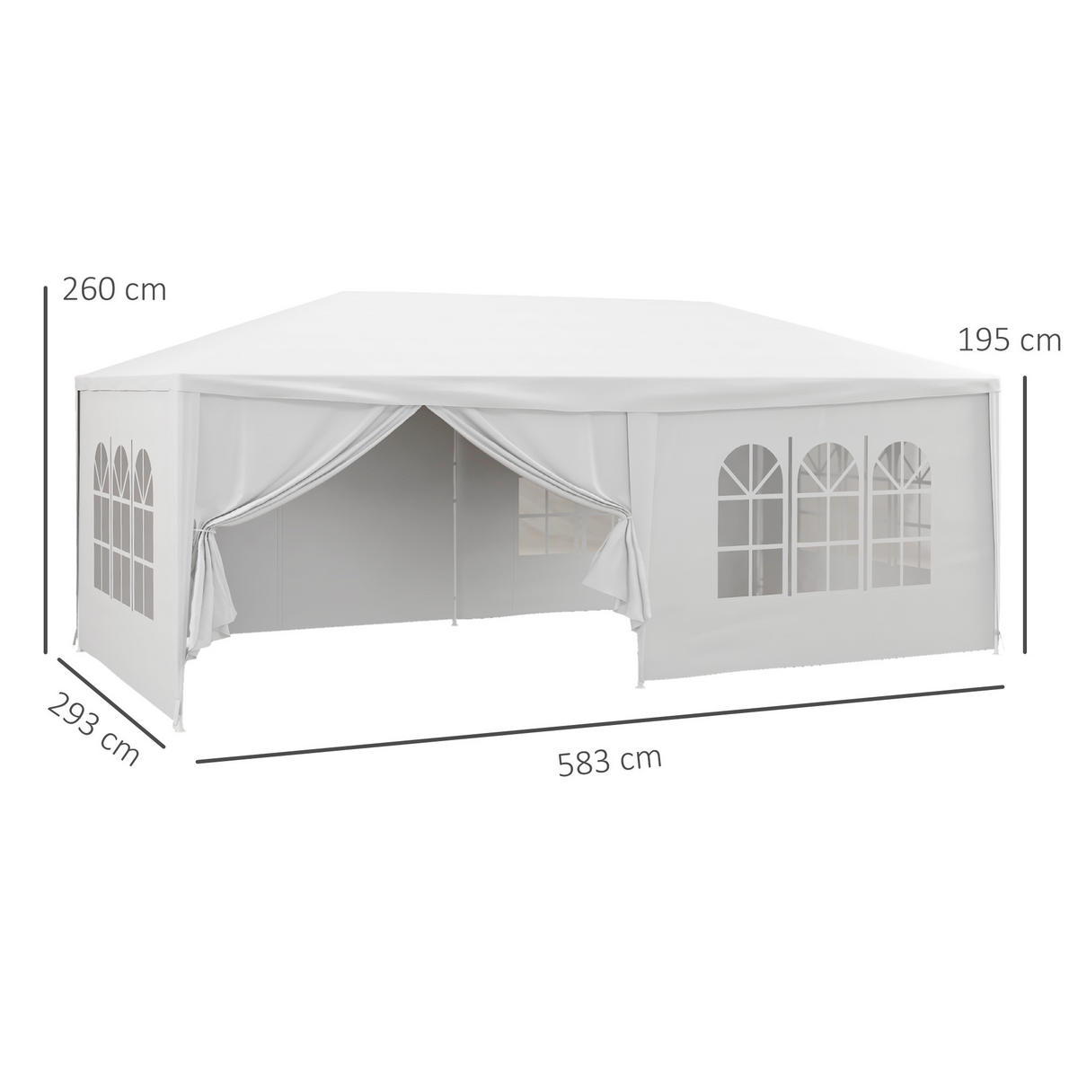 GARTENPAVILLON, abnehmbare Türen+Fenster, weiß - Weiß, Kunststoff (27/21/115cm) - Vallsero