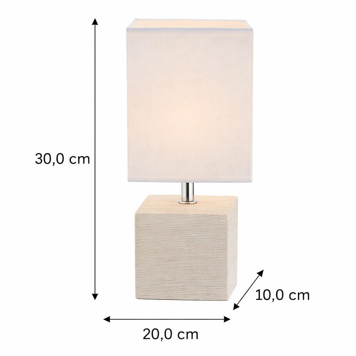 TISCHLEUCHTE Keramik Beige Weiß GERI 2er Set - Weiß, Textil (13/11/29cm) - Globo Lighting