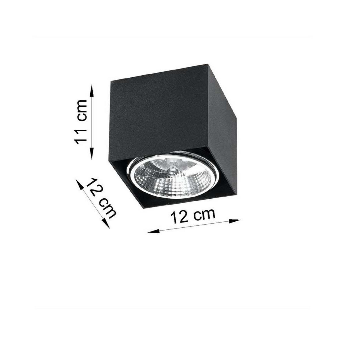 DECKENLEUCHTE Aluminium Schwarz Würfel - Schwarz, Metall (12/12/11cm)
