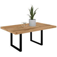 ESSTISCH Elgin 3 175x80x100 Metall+Holzwerkstoff Schwarz/Wotan Eiche - Eiche Wotan/Schwarz, Holzwerkstoff (175/100/80cm) - 58aufmkessel