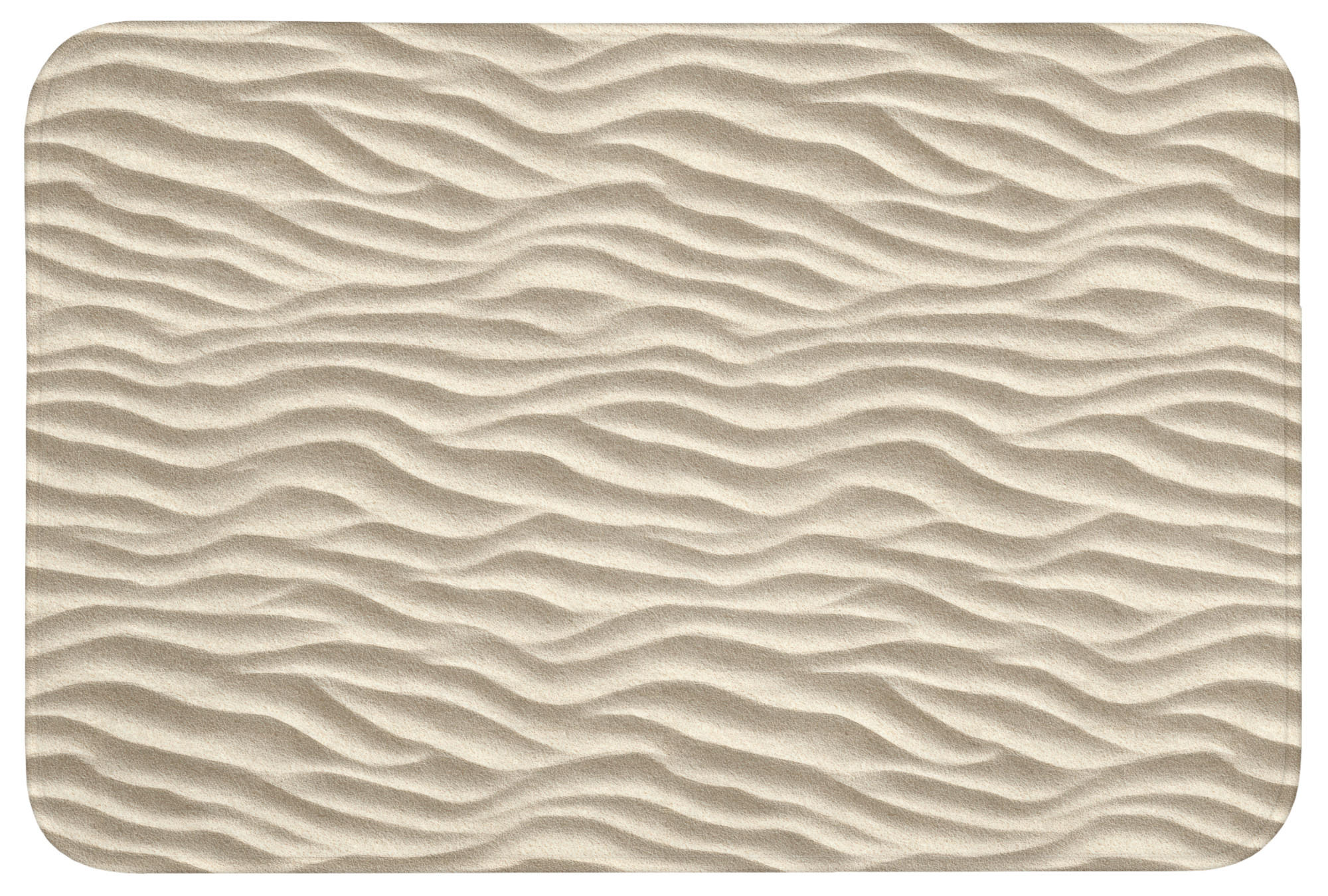 BADEMATTE Sand - Wellen - Beige 90x60 cm - Beige, Kunststoff/Textil (90/60cm) - OnlyWow