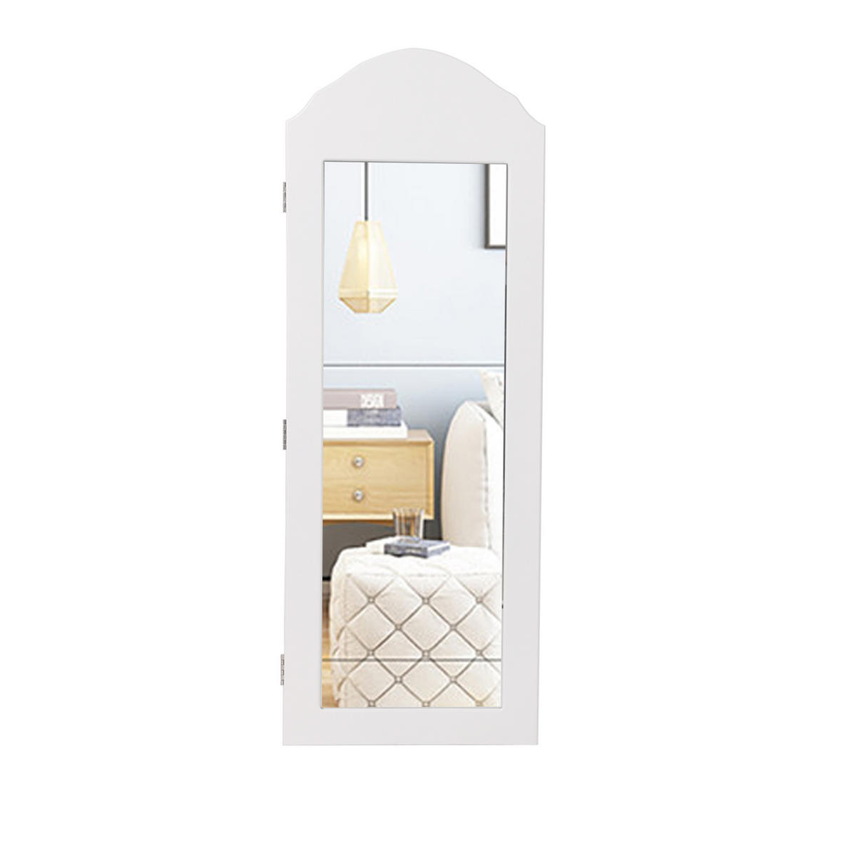 SKŘÍŇKA NA ŠPERKY - bílá, kompozitní dřevo (9/95/35cm) - ML-DESIGN