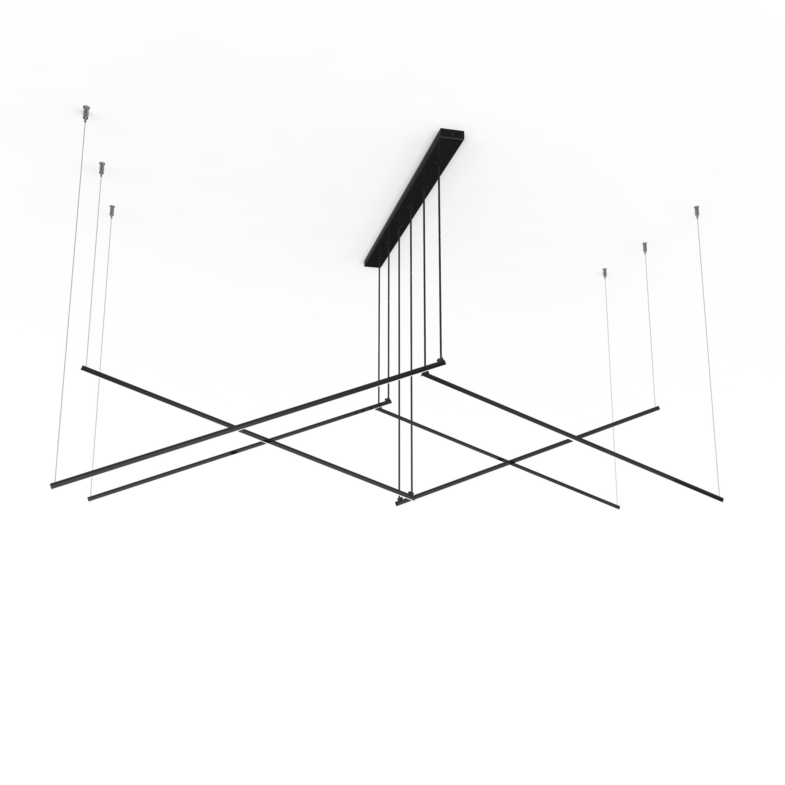 LED-HÄNGELEUCHTE - Schwarz Hochglanz, Metall (200/100/120cm) - Lumicom