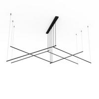 LED-HÄNGELEUCHTE - Schwarz Hochglanz, Metall (200/100/120cm) - Lumicom